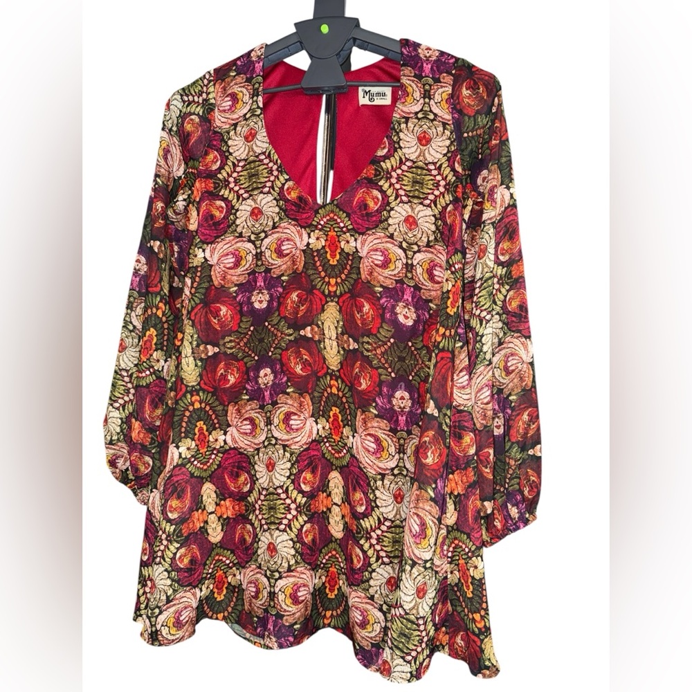Show Me Your MuMu Floral Long Sleeve Mini Dress, Size X-Small, NWOT
